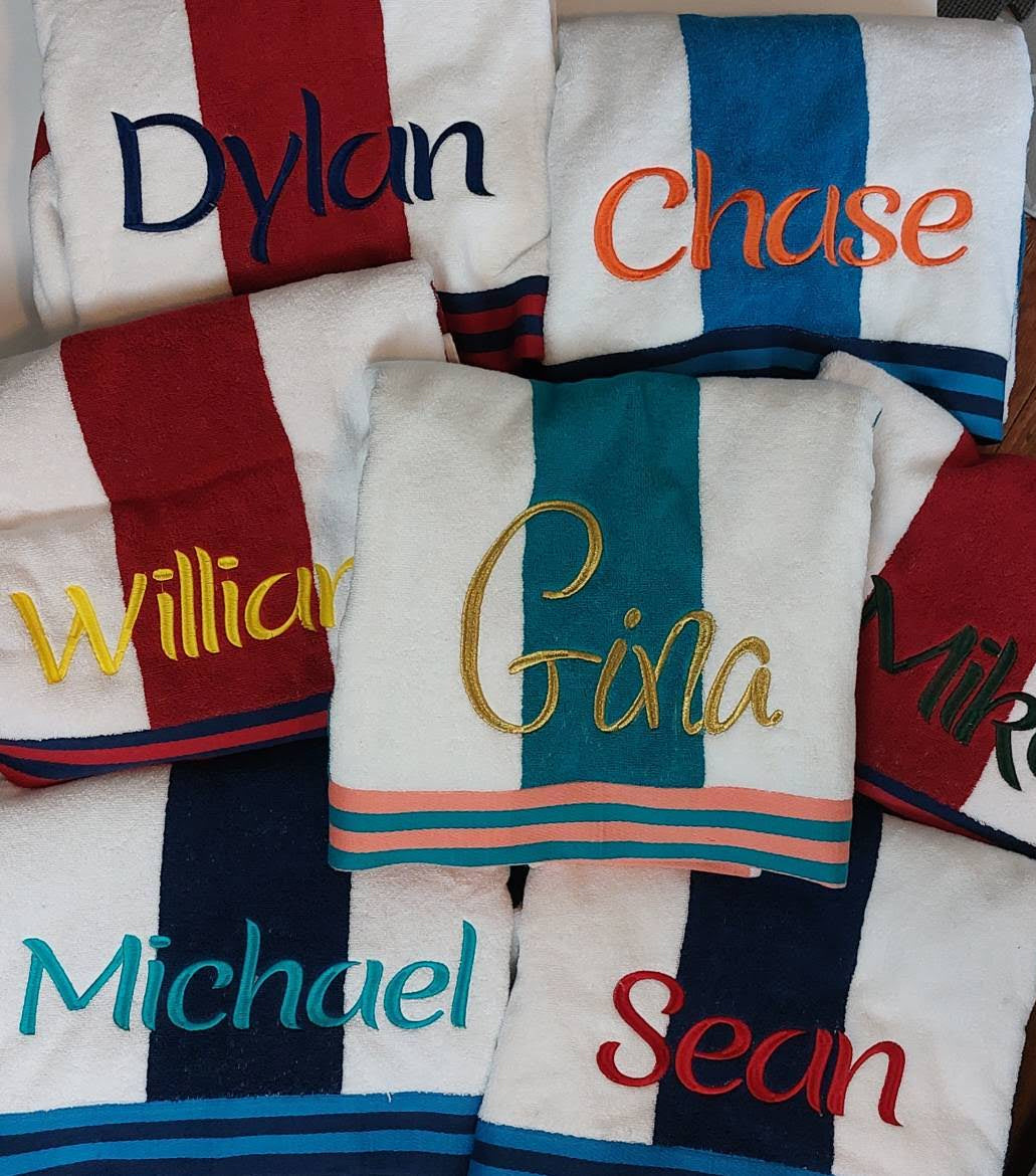 Monogrammed beach towels