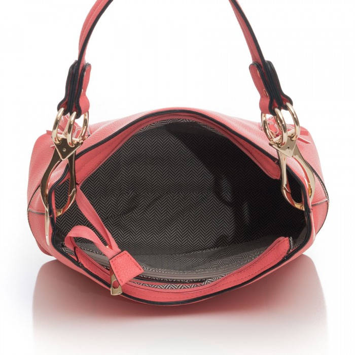 Monogrammed Double Tassel pocket Black hobo bag -The Morgan