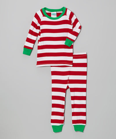 Striped Christmas Pajamas - Atlanta Monogram