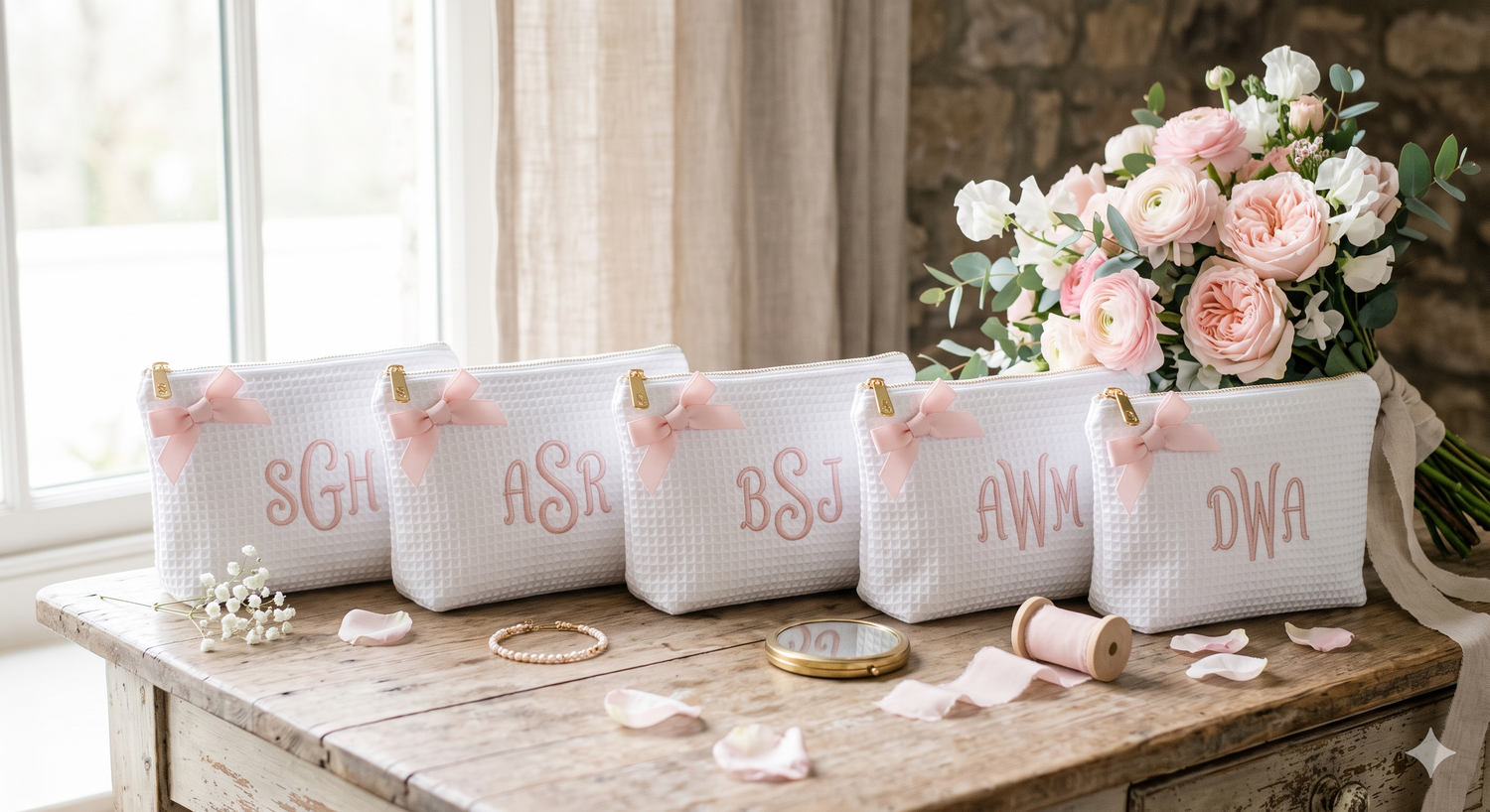 Personalized Cosmetic bags for weddings