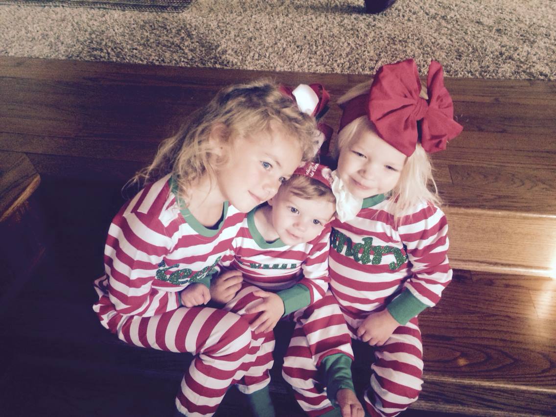 Personalized Christmas Pajamas-Red and White Striped Christmas pjs - Atlanta Monogram
