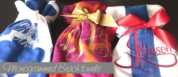 Personalized Beach Towels - Atlanta Monogram
