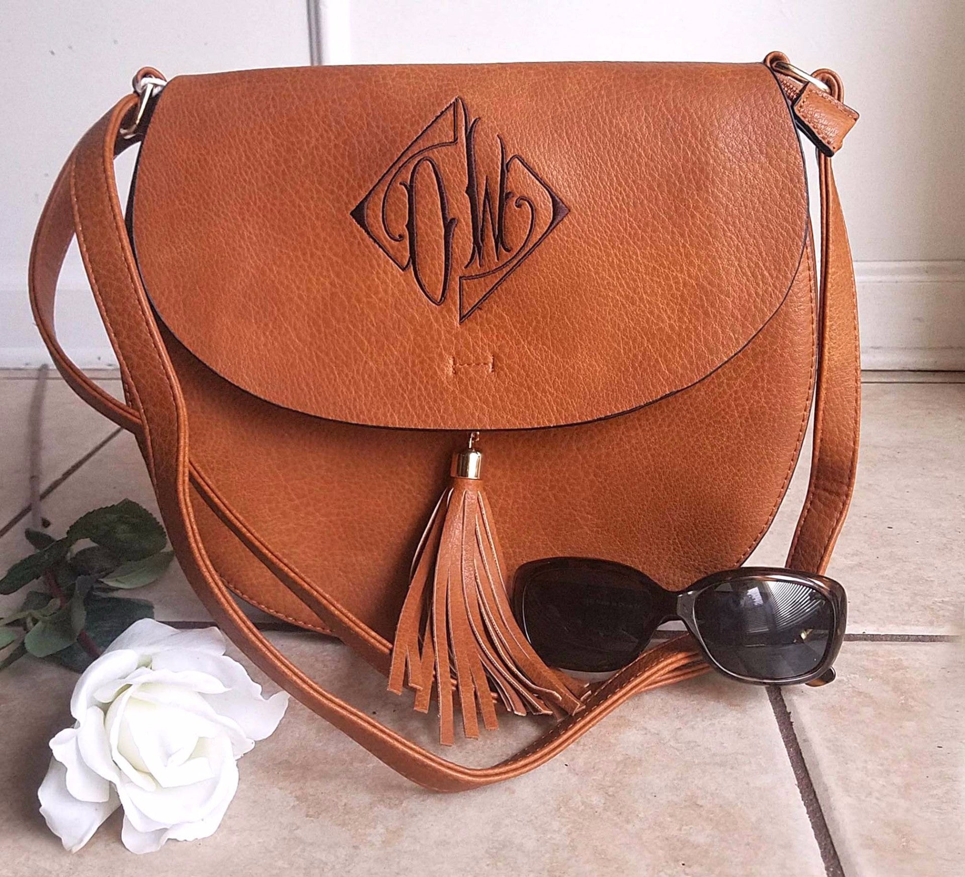 Monogram Cross Body tassel hipster tribal personalized - Atlanta Monogram
