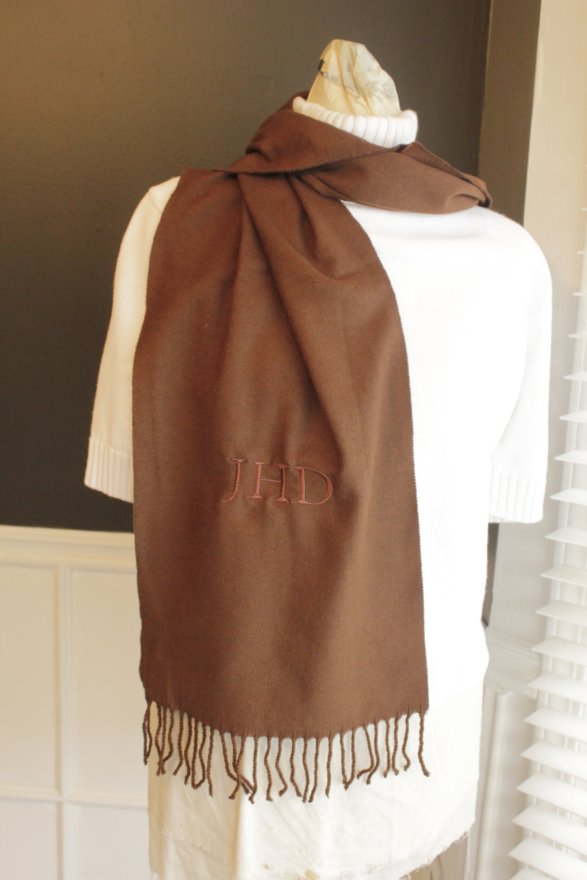 Monogrammed Cashmere feel Scarf - Atlanta Monogram