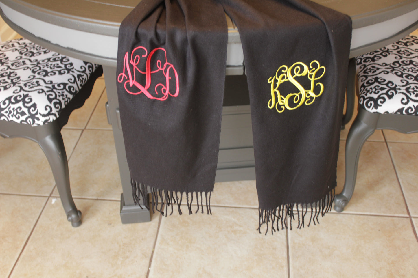 Monogrammed Cashmere feel Scarf - Atlanta Monogram