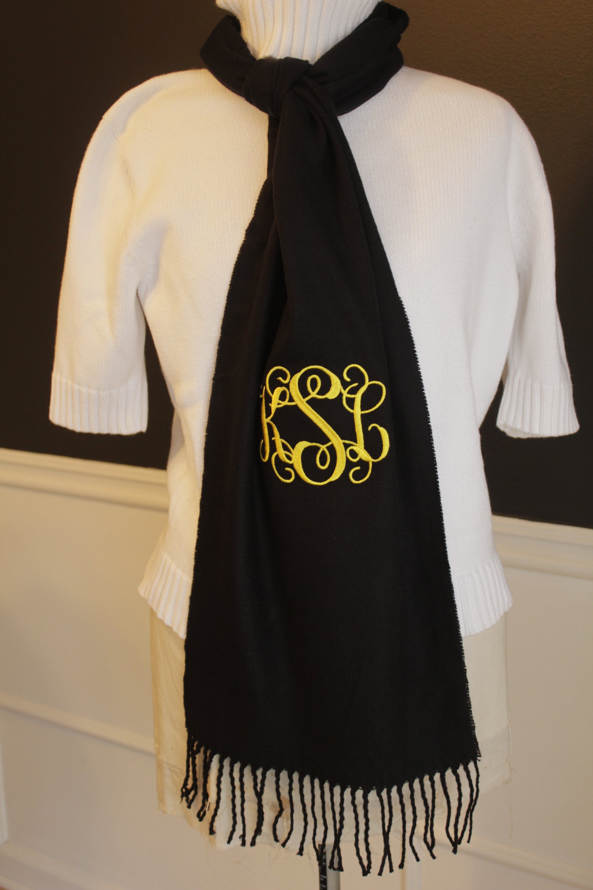 Monogrammed Cashmere feel Scarf - Atlanta Monogram