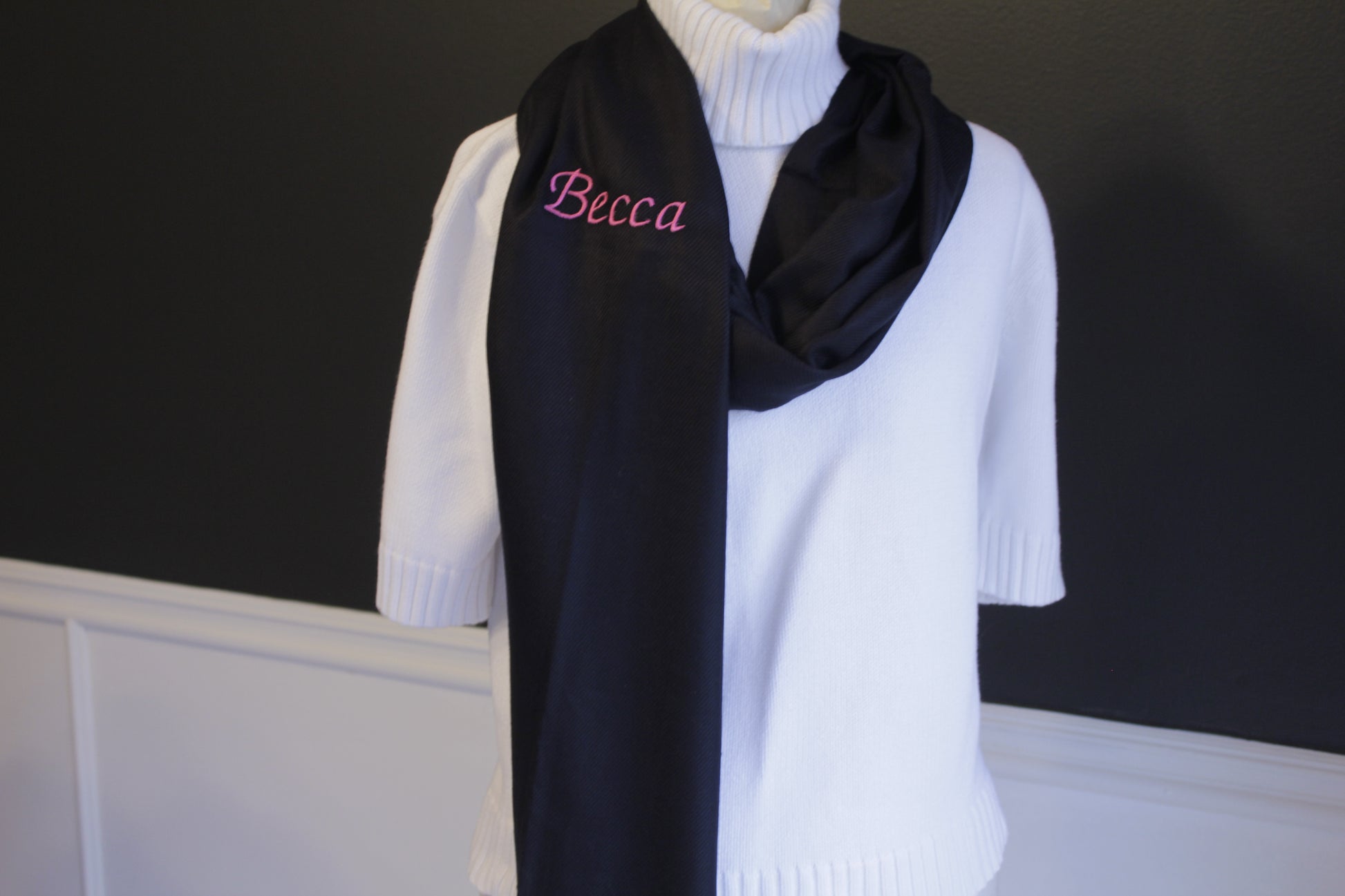 Monogrammed Cashmere feel Scarf - Atlanta Monogram