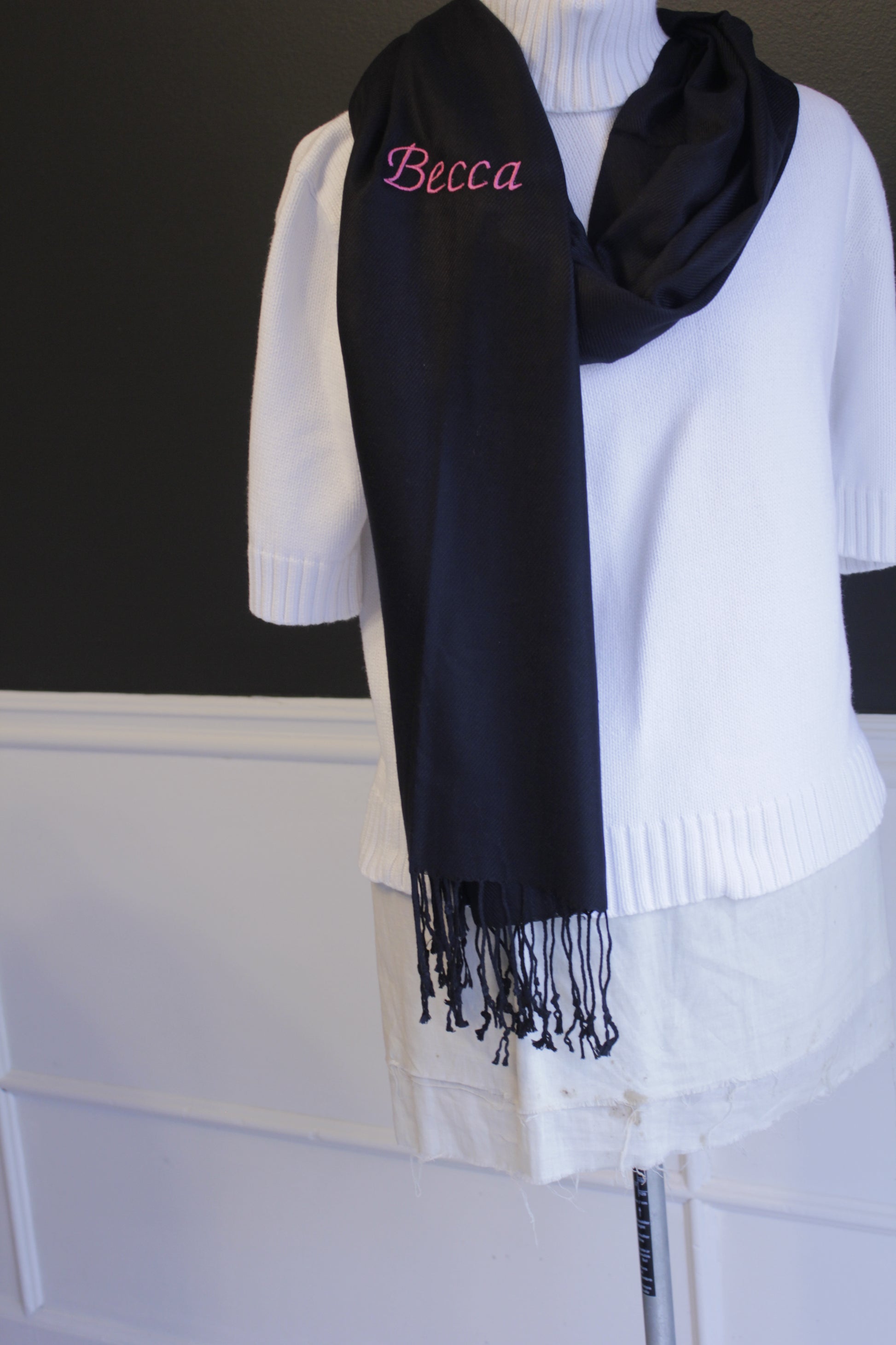 Monogrammed Cashmere feel Scarf - Atlanta Monogram