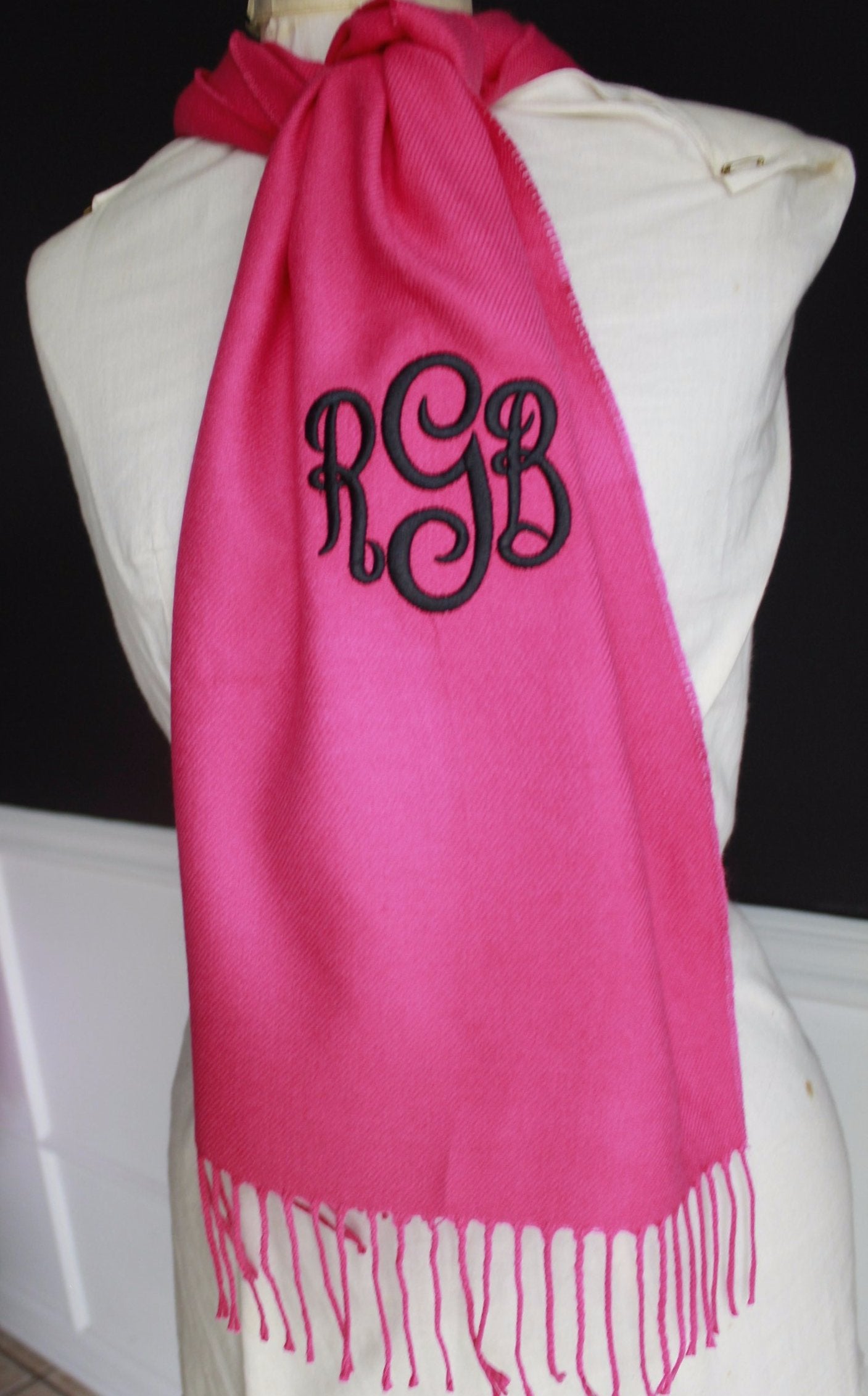 Monogrammed Cashmere feel Scarf - Atlanta Monogram