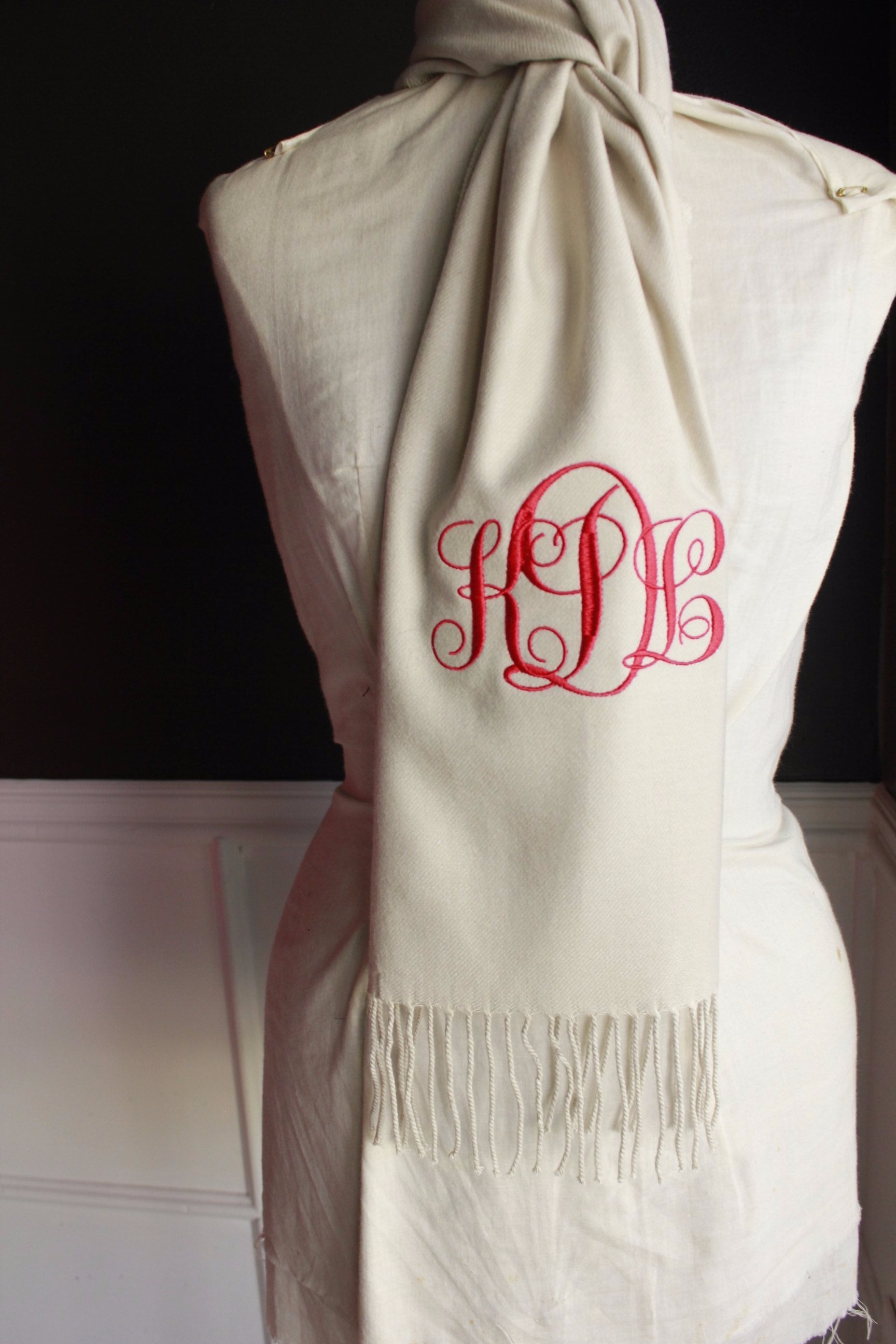 Monogrammed Cashmere feel Scarf - Atlanta Monogram