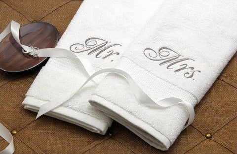 Monogrammed 2pc towels - wedding gift personalized towels - Atlanta Monogram