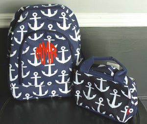 Monogrammed Navy Anchor backpack - Atlanta Monogram