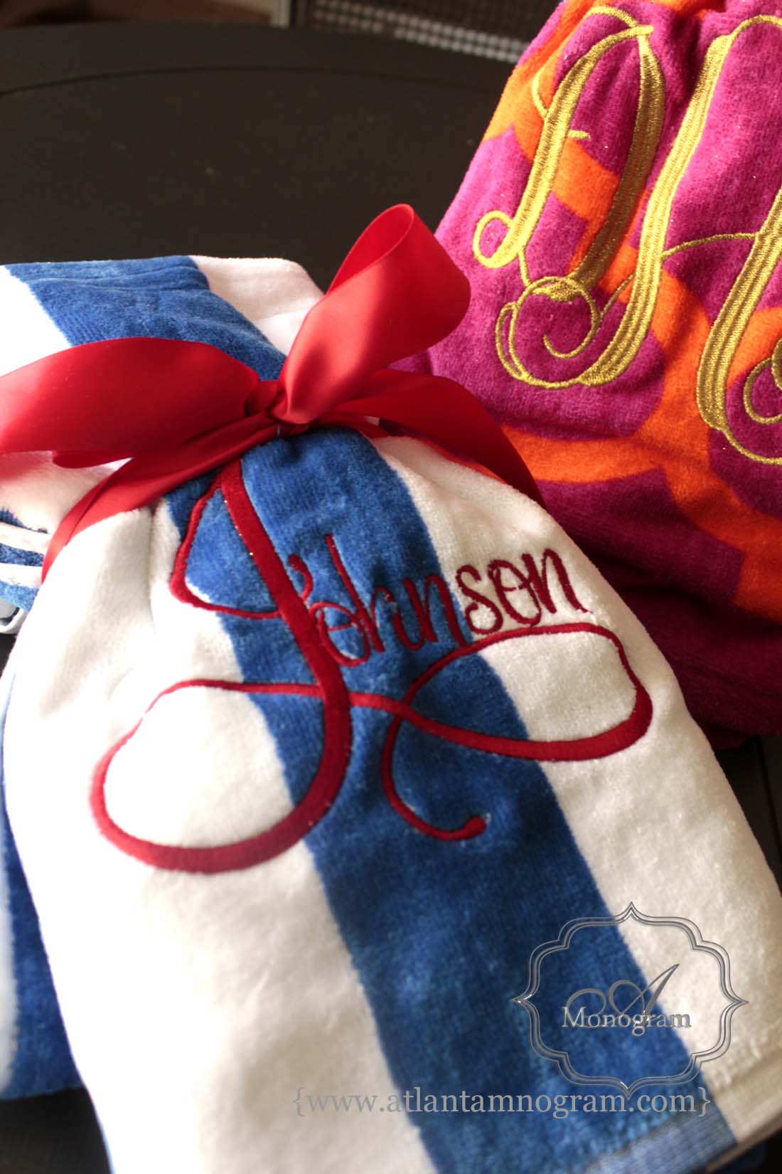 Personalized Beach Towels - Atlanta Monogram