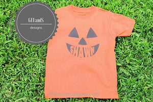 Jack O Lantern top for kids- Personalized Halloween Shirt- Monogrammed pumpkin shirt