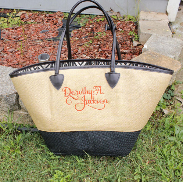 Personalized Large beach bag - Atlanta Monogram