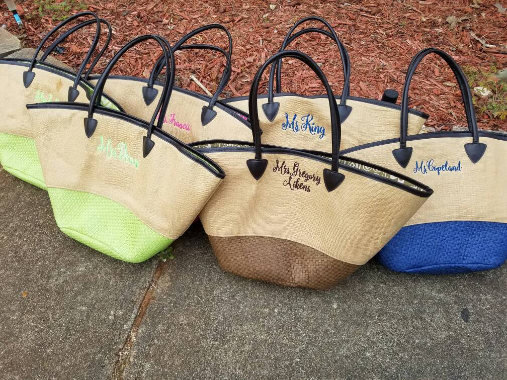 Personalized Large beach bag - Atlanta Monogram