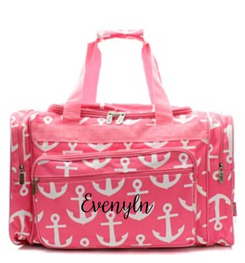 Pink Anchor Monogrammed duffle bag - Atlanta Monogram