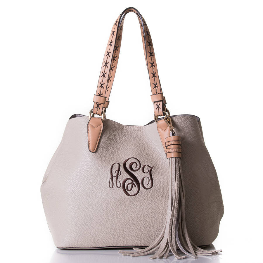 Monogrammed beige tribal hobo bag - Atlanta Monogram