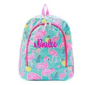 Monogrammed Flamingo and Pineapple backpack - Atlanta Monogram