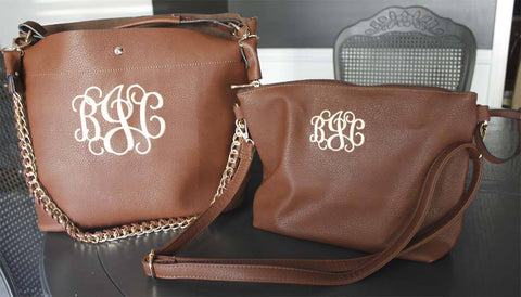 Personalized Brown Hobo bag - Atlanta Monogram