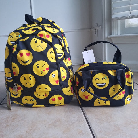 Monogrammed Emoji lunch bag Personalized bookbag emoji