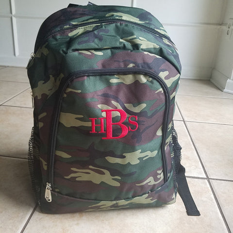 Personalized Camo Green Army Fatigue backpack