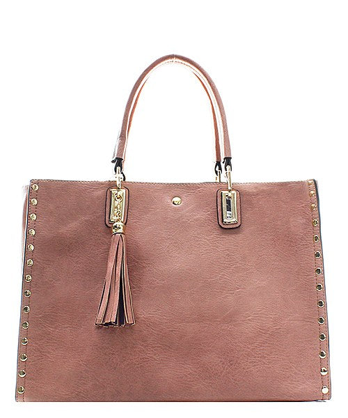 Personalized Purse, monogram tassel studded handbag - Atlanta Monogram