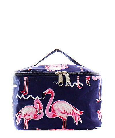 Monogrammed Flamingo Cosmetic Bag - Atlanta Monogram