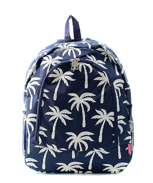 Personalized Navy Palm Tree backpack- Monogrammed backpack - Atlanta Monogram