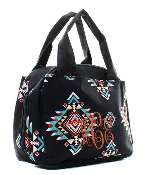 Black Aztec Southwest backpack and lunch bag