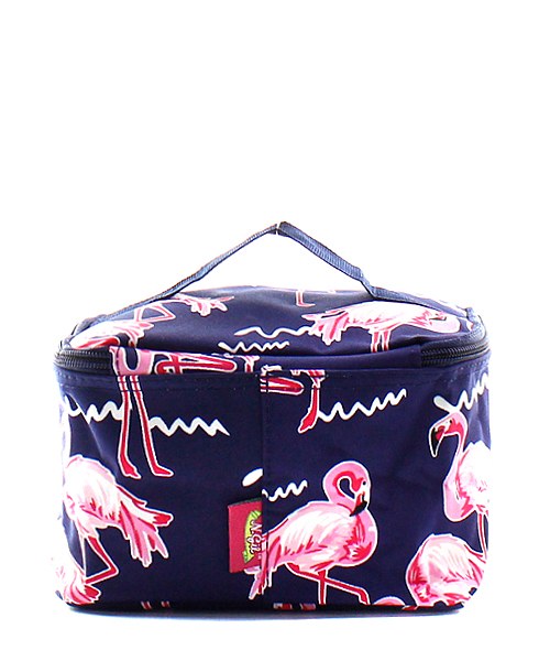 Monogrammed Flamingo Cosmetic Bag - Atlanta Monogram