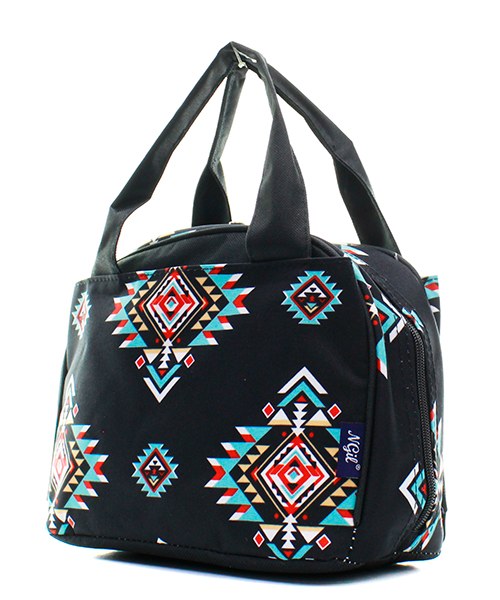 Black Aztec Southwest backpack and lunch bag